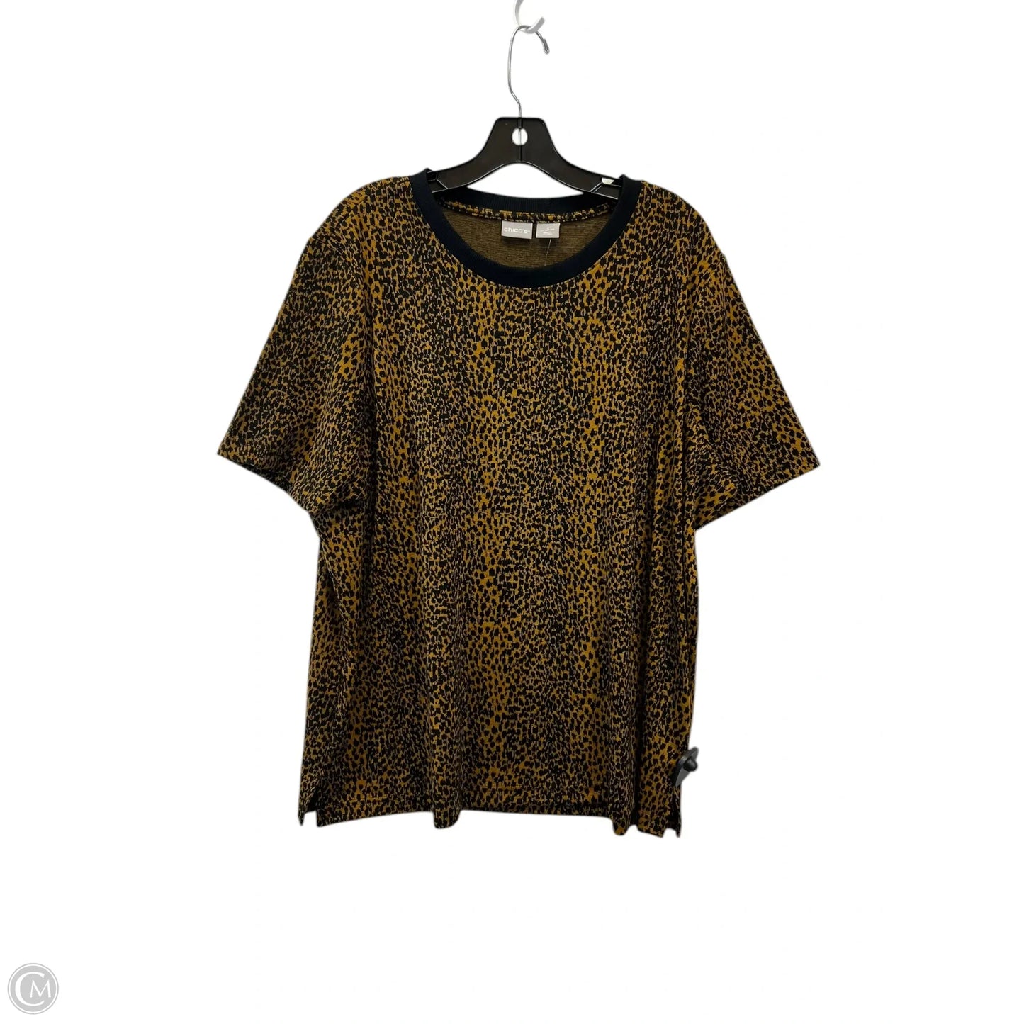 Top Short Sleeve By Chicos In Animal Print, Size: Xxl