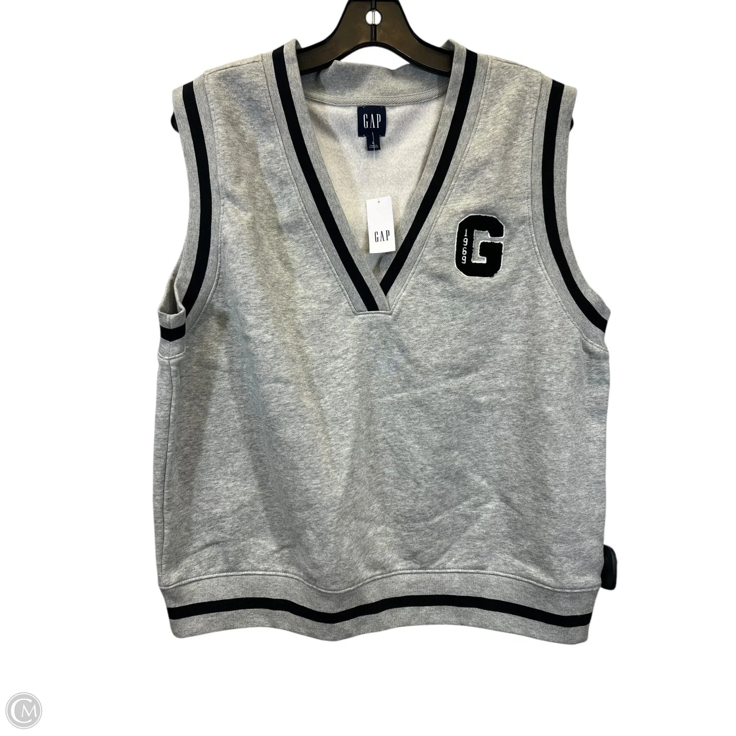 Vest Other By Gap In Black & Grey, Size: L