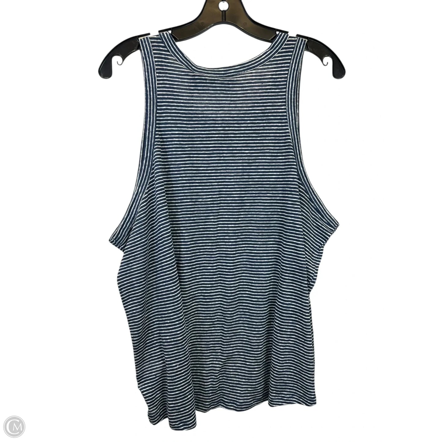 Top Sleeveless By T Tahari In Blue & White, Size: Xl