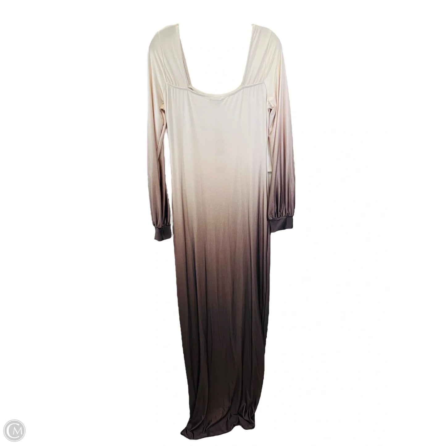 Dress Casual Maxi By Fashion Nova In Brown & Cream, Size: Xl