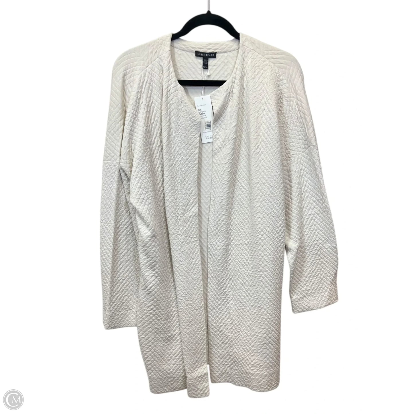 Cardigan Designer By Eileen Fisher In Tan, Size: Xl
