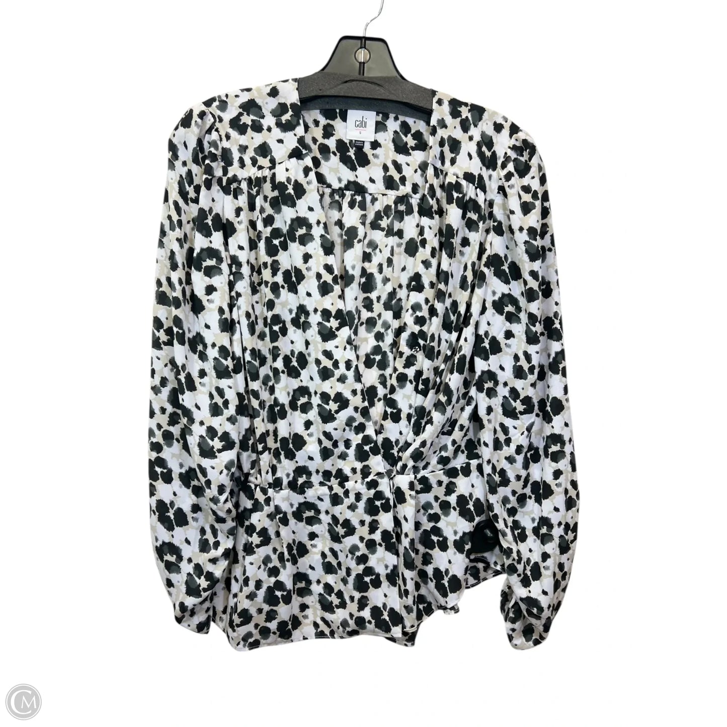 Top Long Sleeve By Cabi In Black & Brown, Size: S