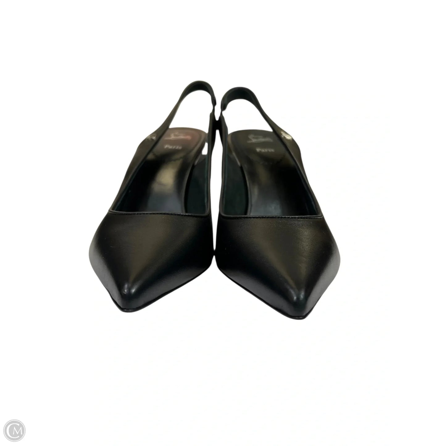 Shoes Luxury Designer By Christian Louboutin In Black, Size: 9.5