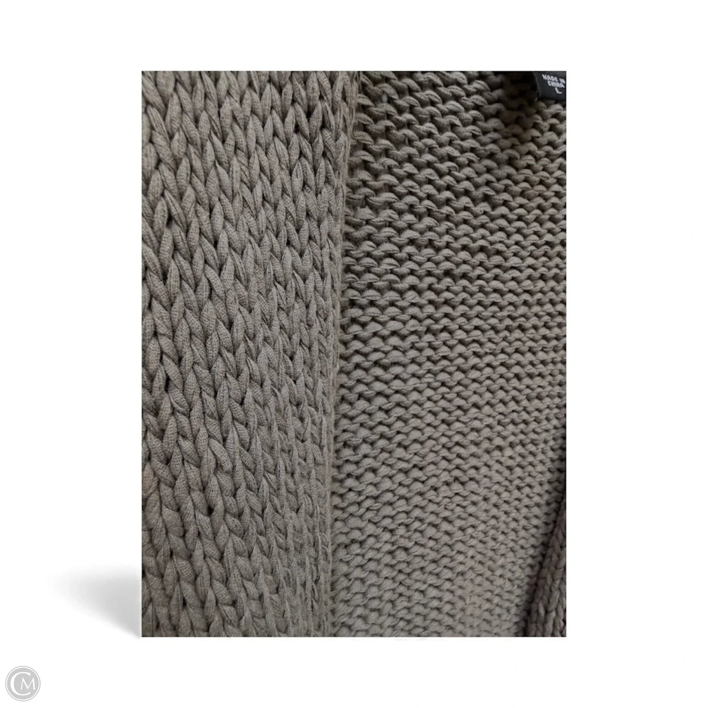 Sweater Cardigan Designer By Eileen Fisher In Taupe, Size: L