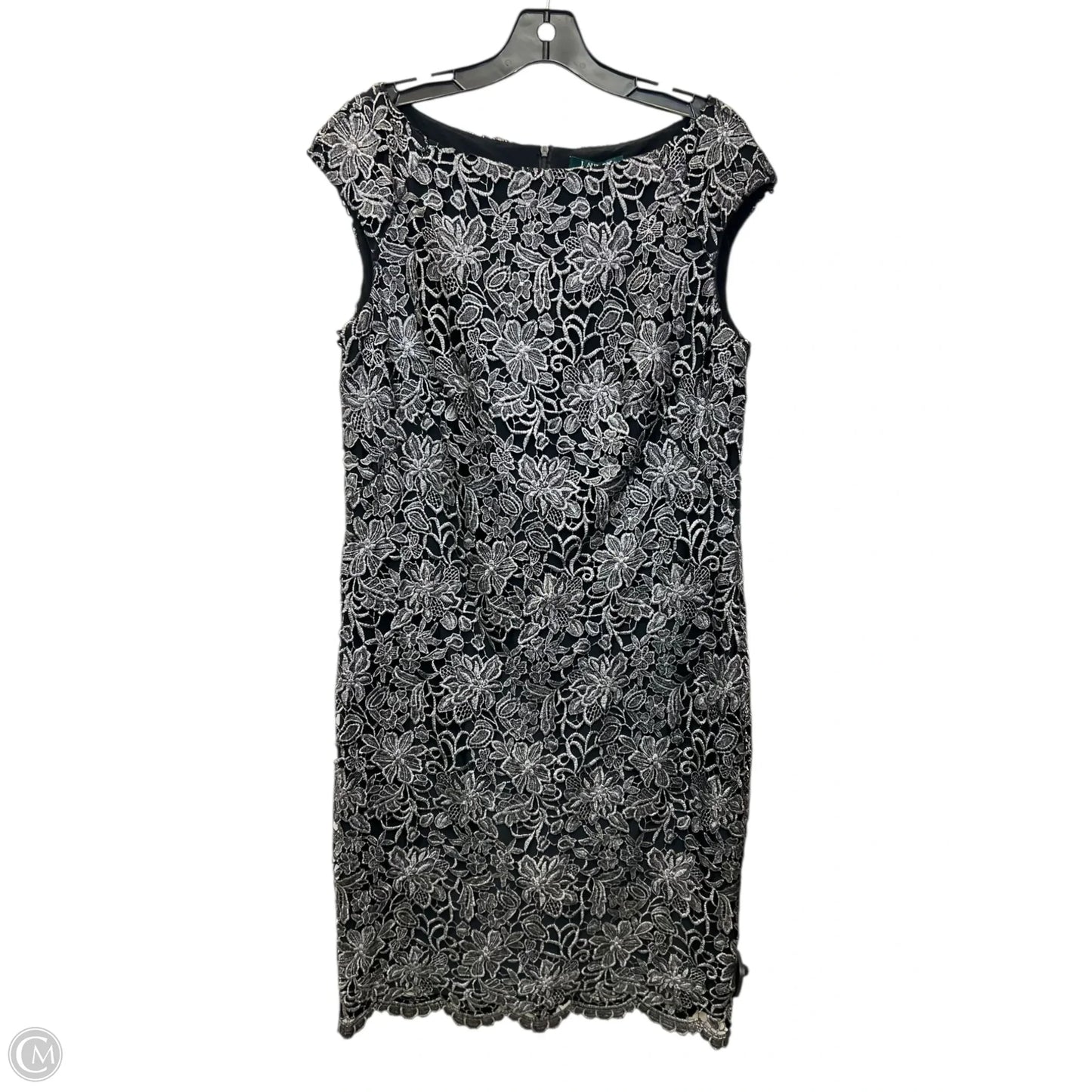 Dress Party Midi By Ralph Lauren In Black & Grey, Size: M