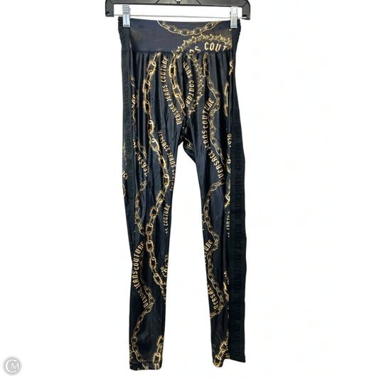 Pants Designer By Versace In Black & Gold, Size: S