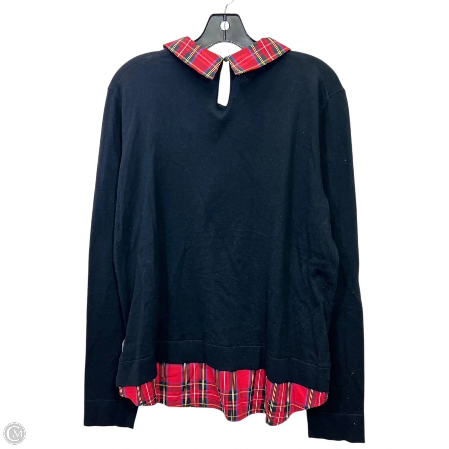 Top Long Sleeve By J. Crew In Black & Red, Size: Xl