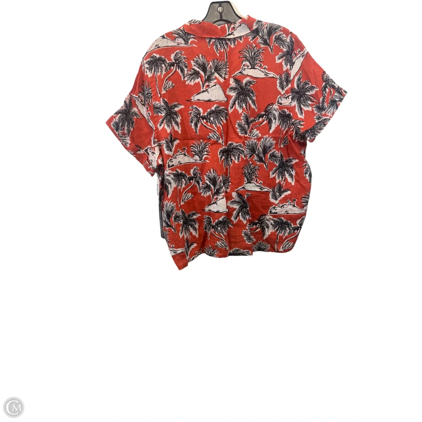 Top Short Sleeve By Tahari In Tropical Print, Size: Xl