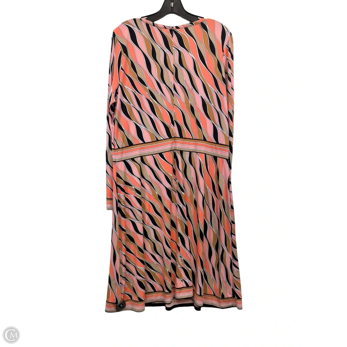 Dress Casual Midi By Michael By Michael Kors In Black & Pink, Size: Xl