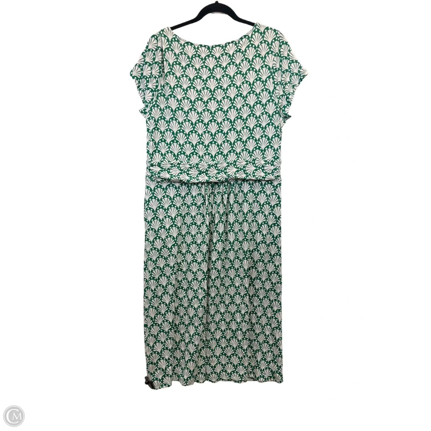 Dress Casual Midi By Boden In Green & White, Size: Xl