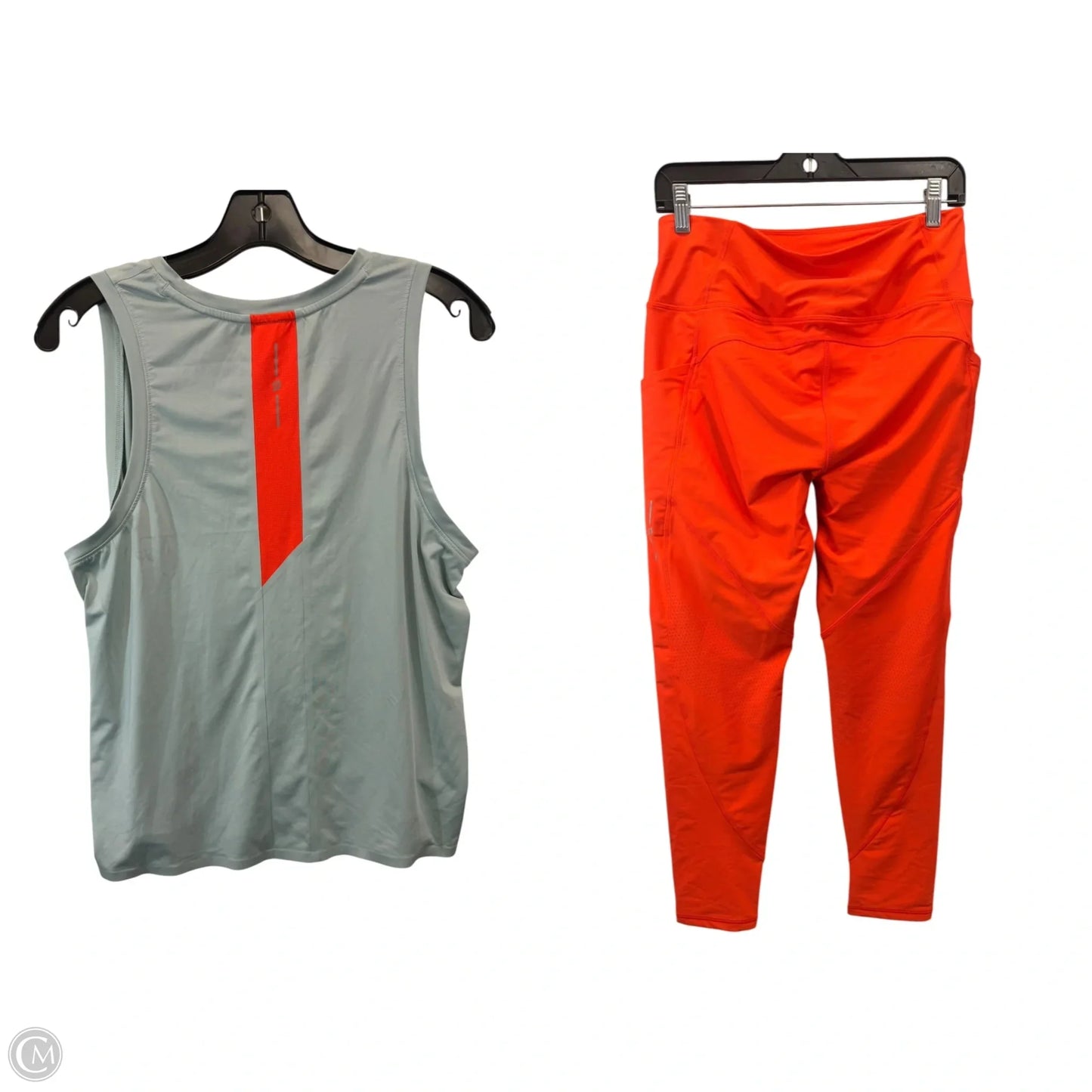 Athletic Pants 2pc By Peloton In Green & Orange, Size: L