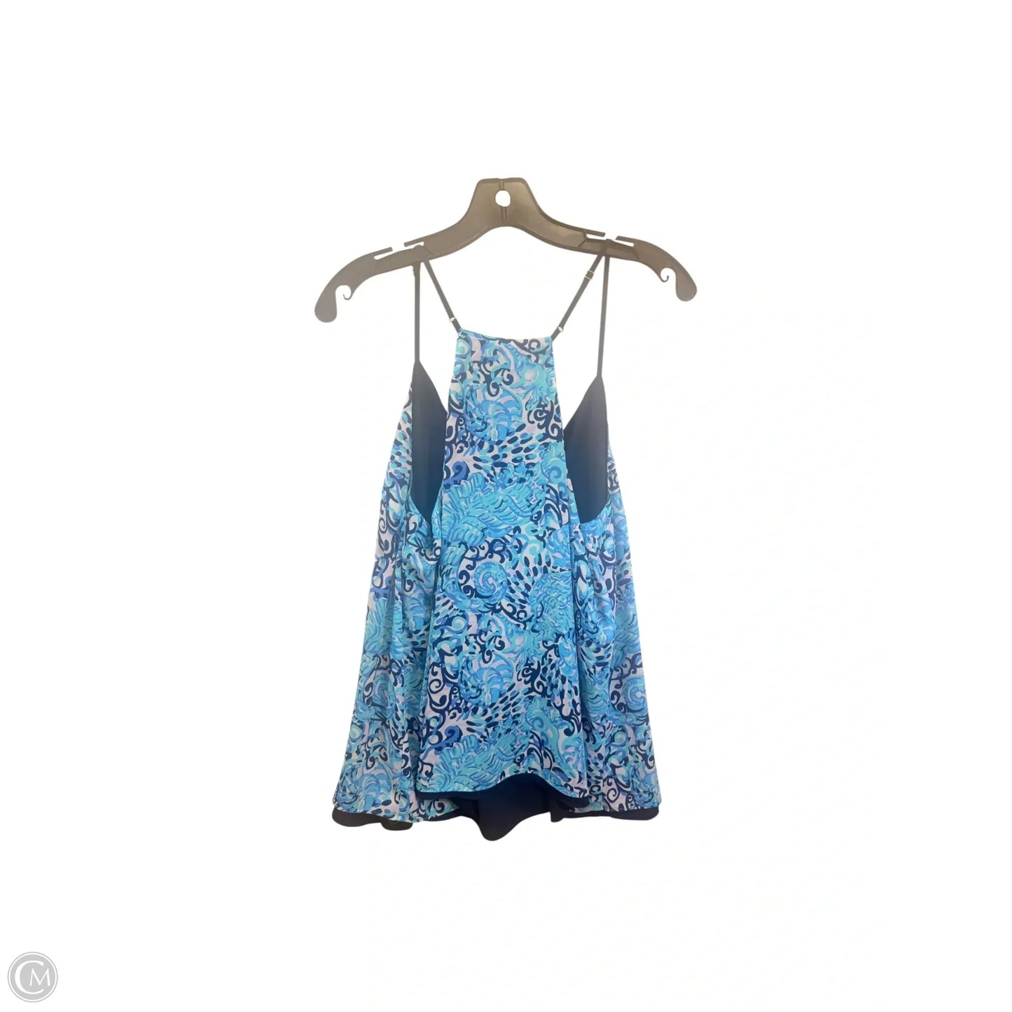 Top Sleeveless Designer By Lilly Pulitzer In Blue & White, Size: Xl