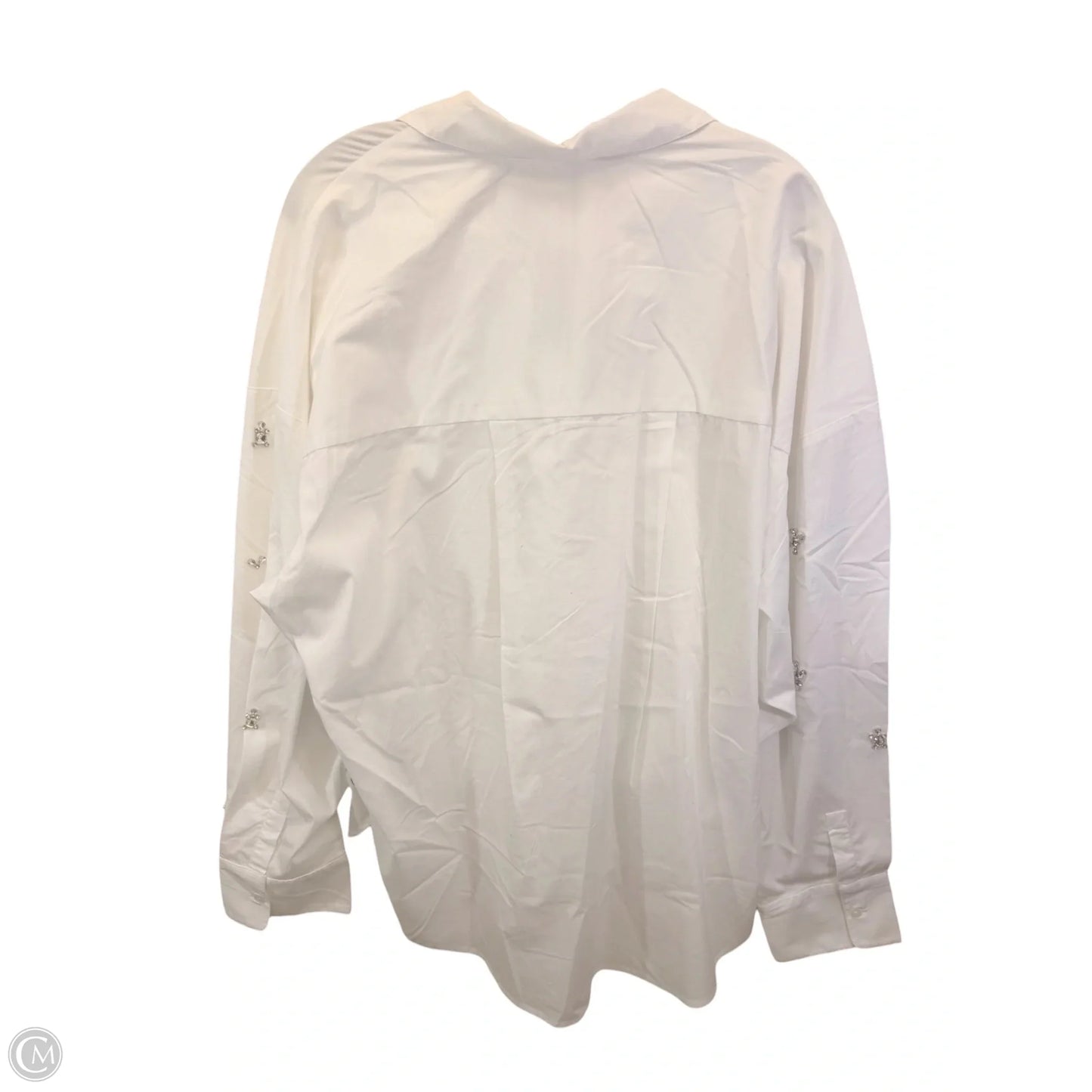 Top Long Sleeve By Express In White, Size: Xl
