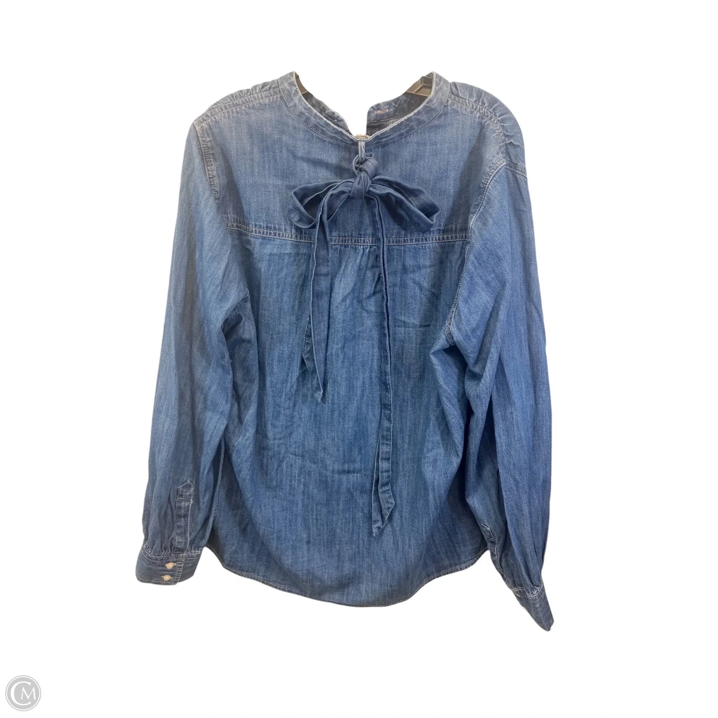 Top Long Sleeve By Express In Blue Denim, Size: Xl