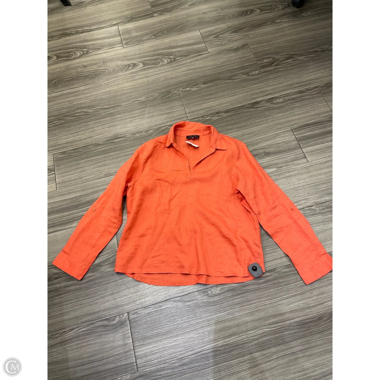 Blouse Short Sleeve By Premise In Orange, Size: L