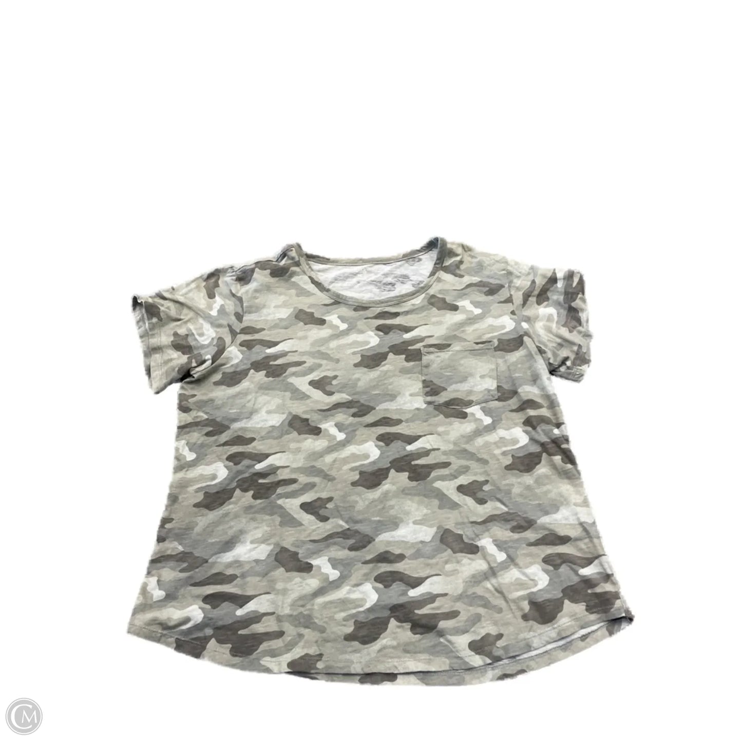 Top Short Sleeve By Ana In Camouflage Print, Size: 2x