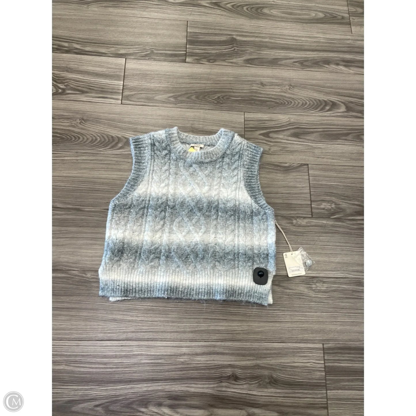 Vest Sweater By Ana In Grey & White, Size: L