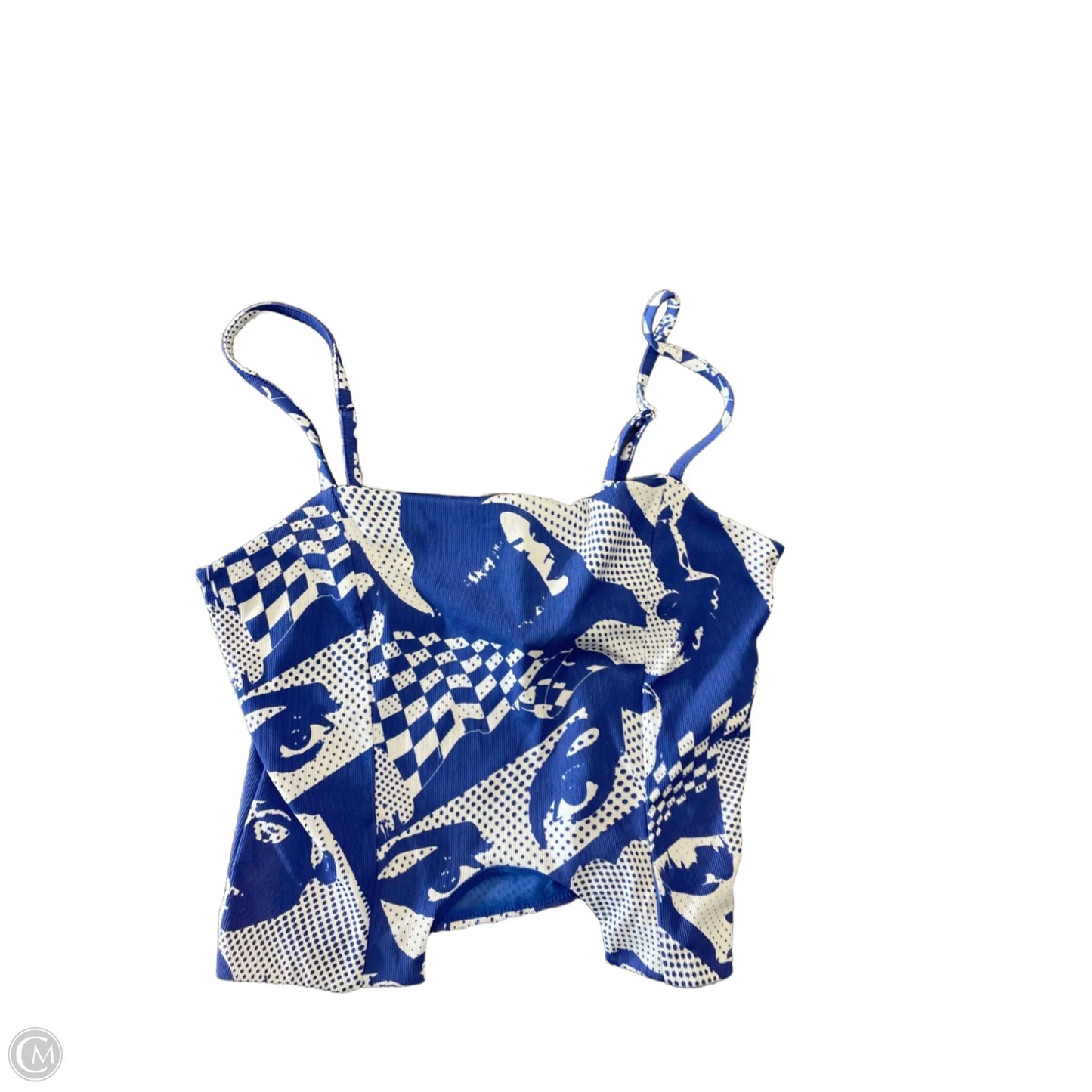 Tank Top By Forever 21 In Blue & White, Size: L