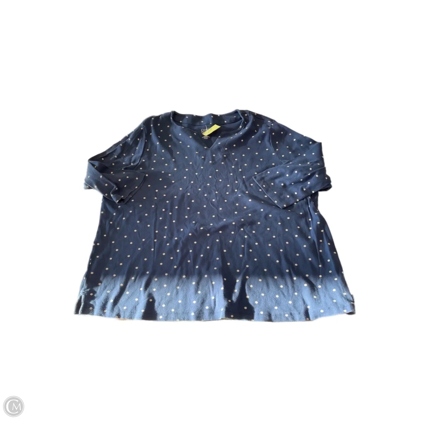 Top Long Sleeve By Croft And Barrow In Polkadot Pattern, Size: 2x