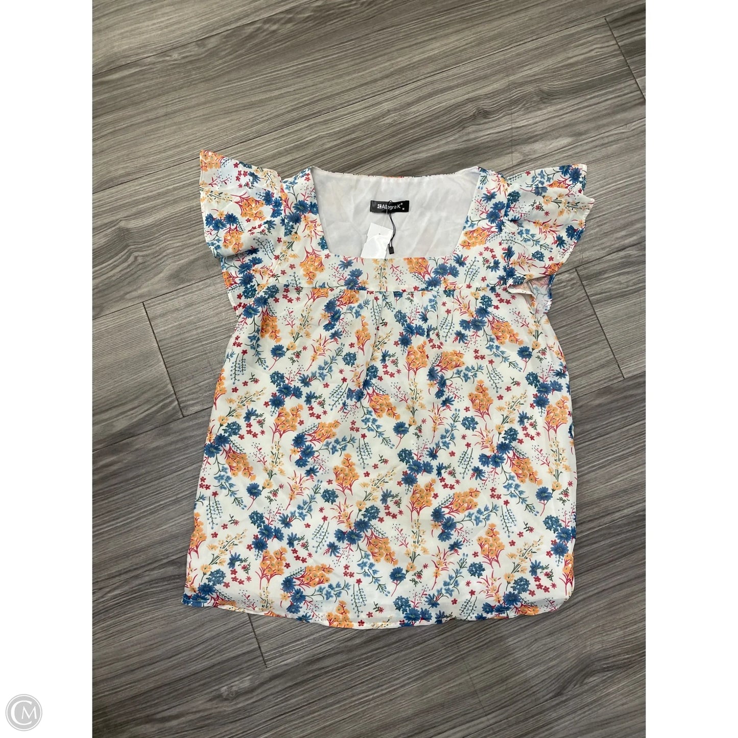 Top Short Sleeve By Allegra K In Floral Print, Size: M