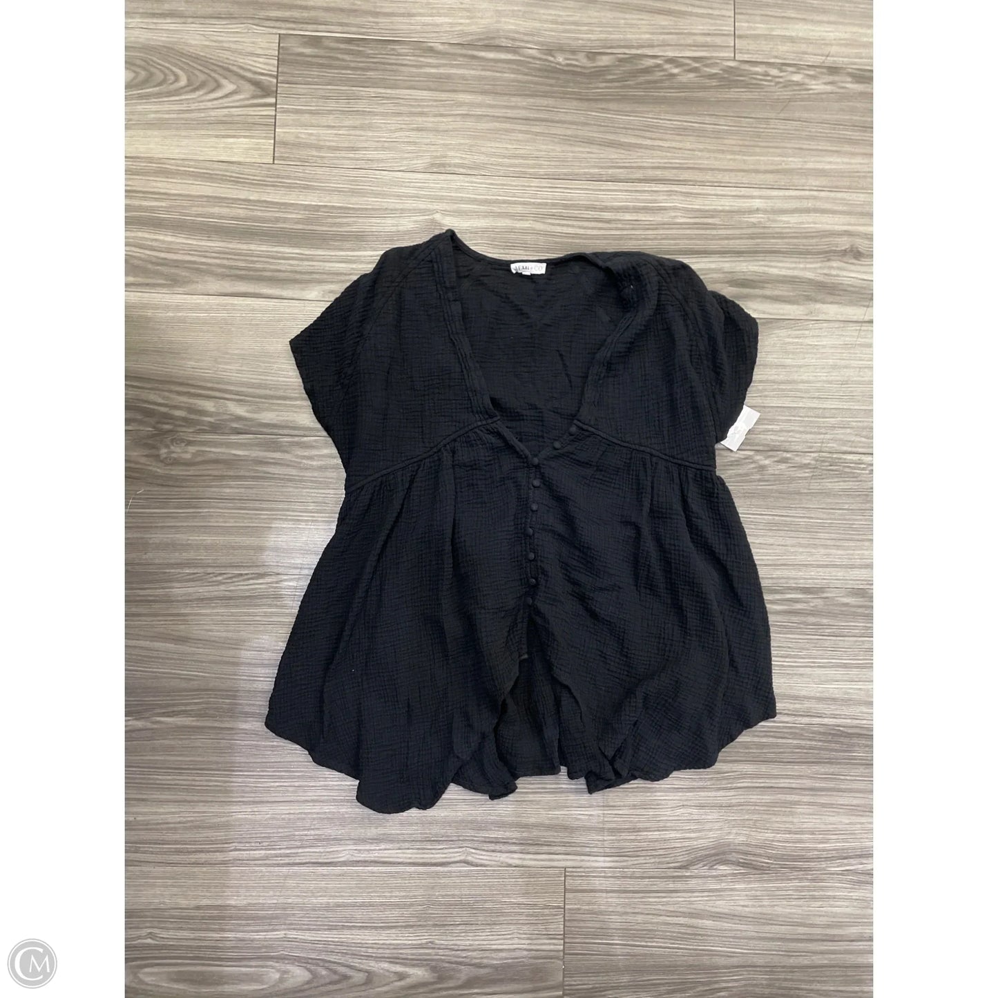 Top Short Sleeve By Cmc In Black, Size: L