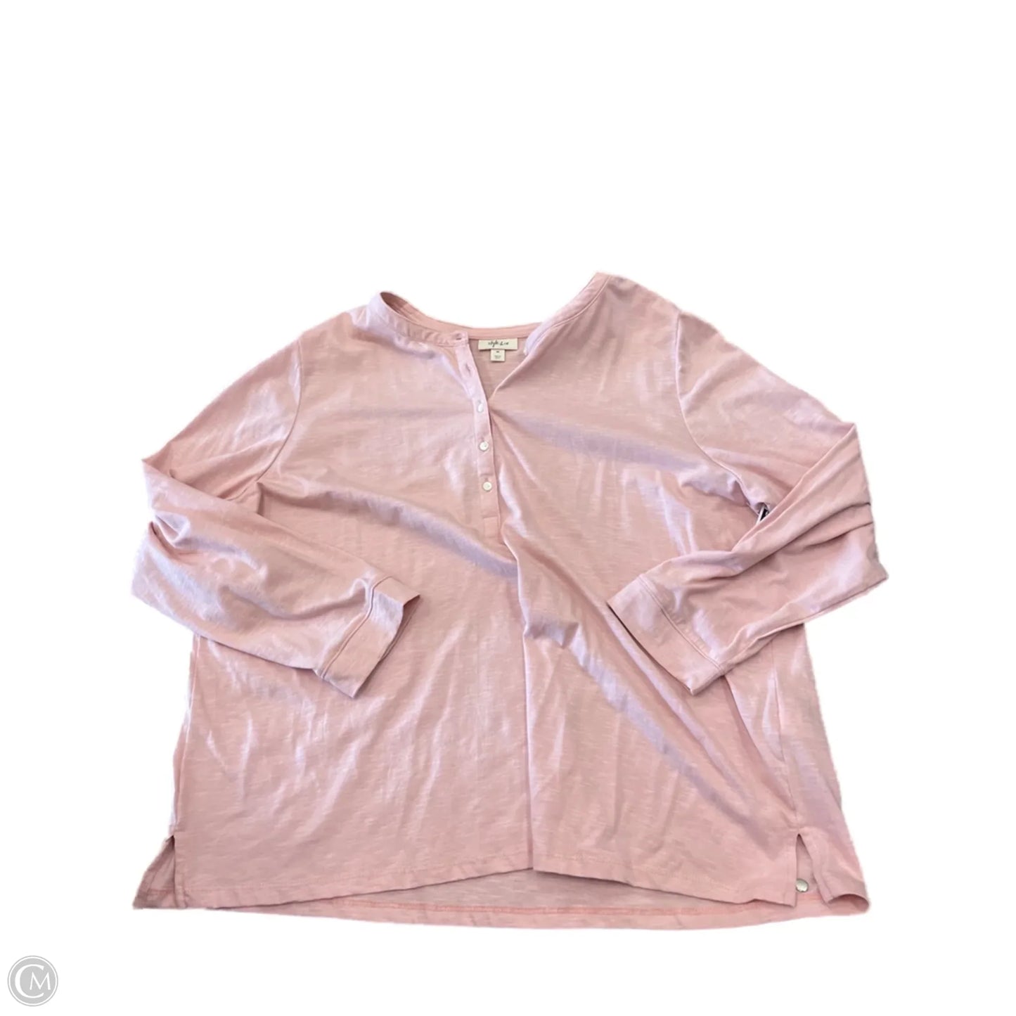 Top Long Sleeve By Style And Co Collection Women In Pink, Size: 3x