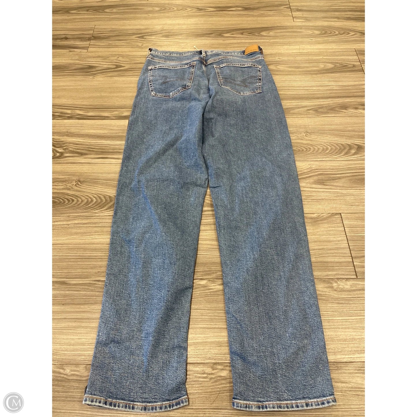Jeans Straight By American Eagle In Blue Denim, Size: 12