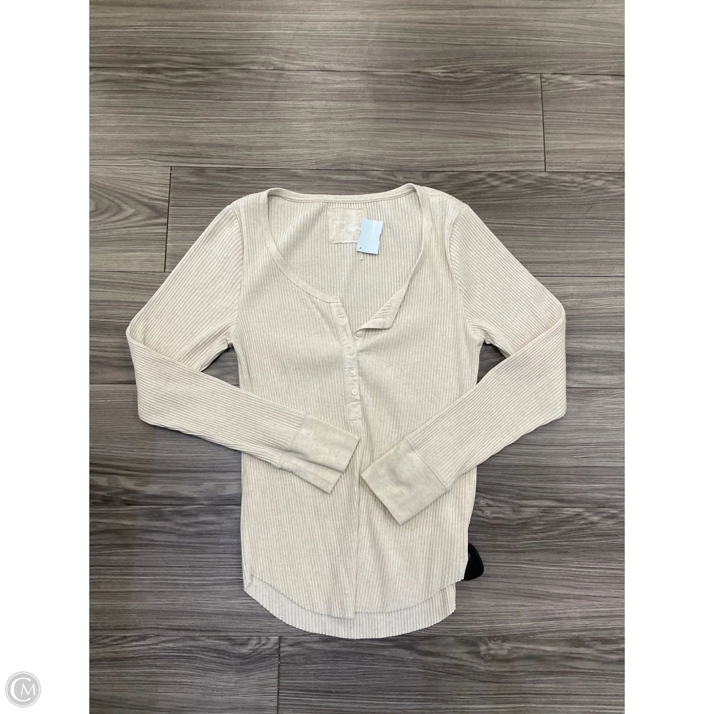 Top Long Sleeve By Aerie In Beige, Size: Xl