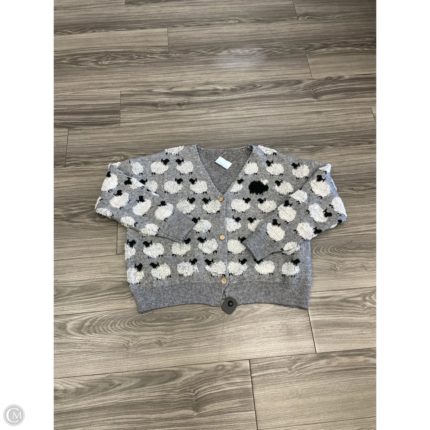 Cardigan By Clothes Mentor In Grey, Size: 4x