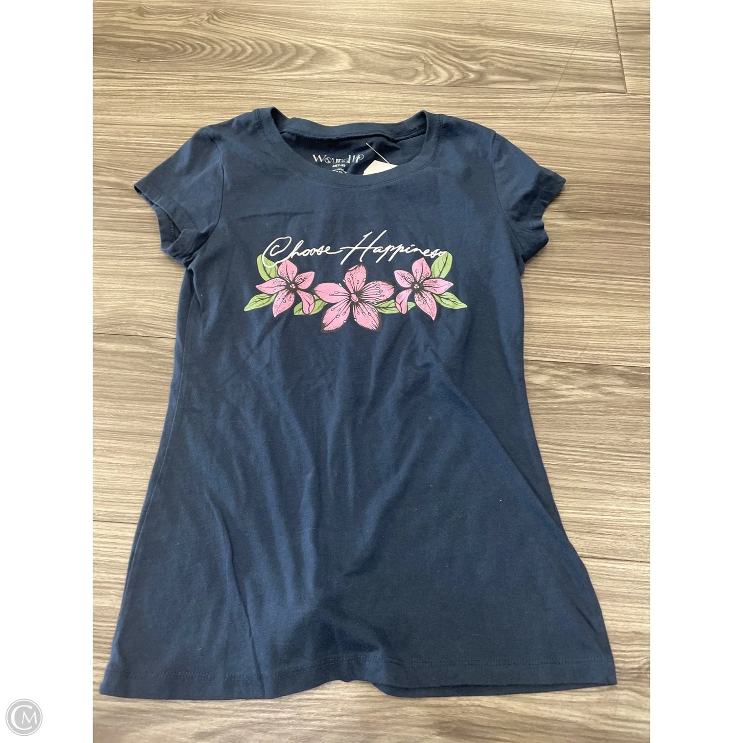 Top Short Sleeve Basic By Clothes Mentor In Navy, Size: Mp