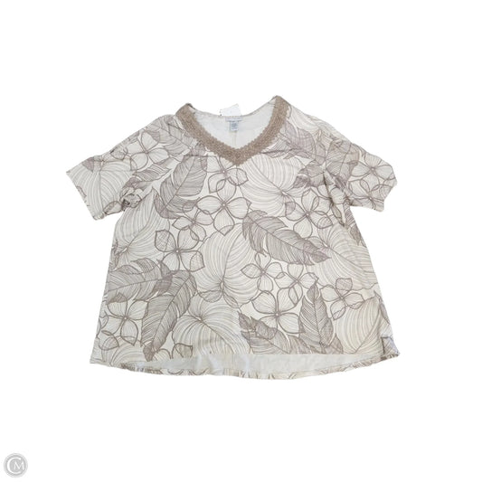 Top Short Sleeve By Catherines In Floral Print, Size: 2x