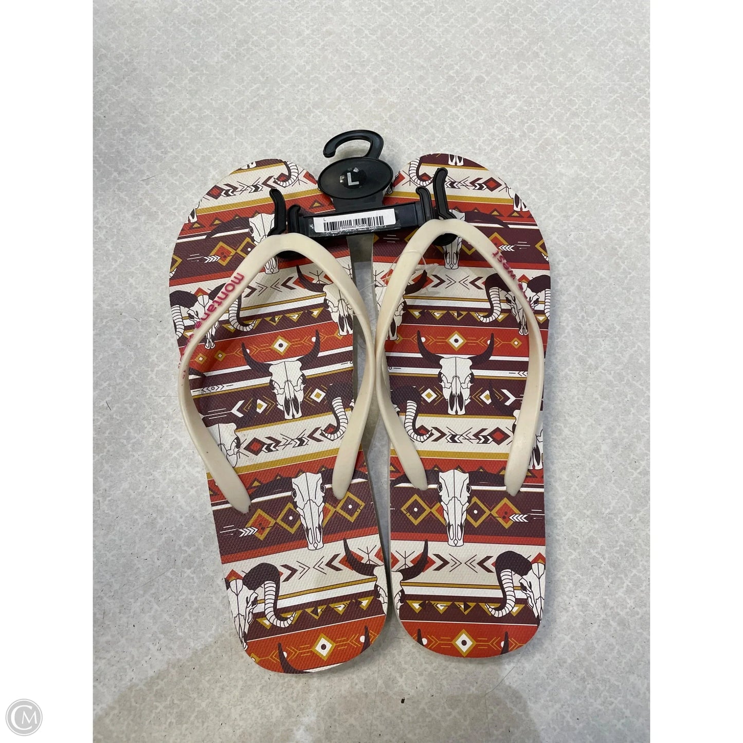 Sandals Flip Flops By Clothes Mentor In Cream, Size: 9.5