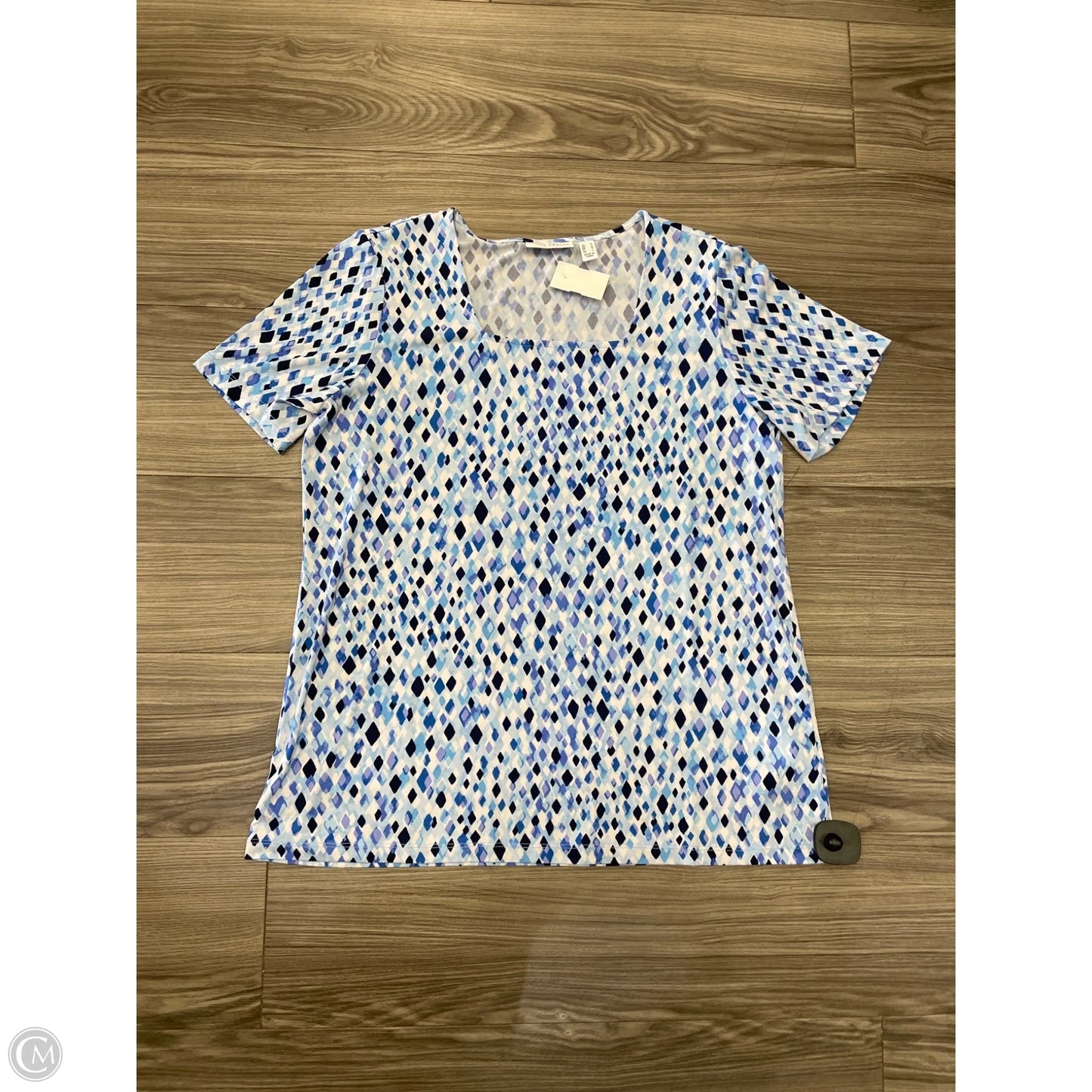 Top Short Sleeve By Susan Graver In Blue, Size: M