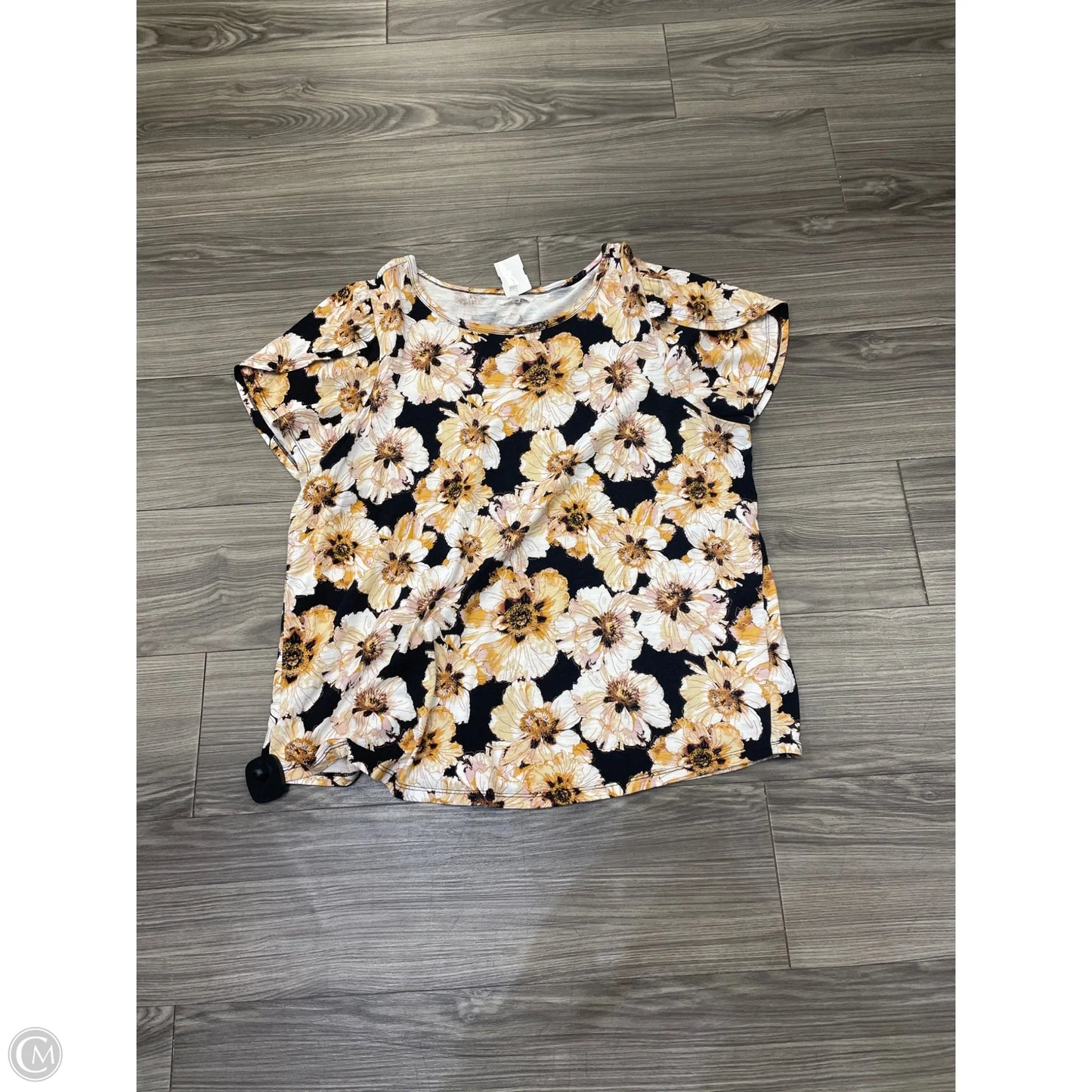 Top Short Sleeve By Maurices In Floral Print, Size: Xl