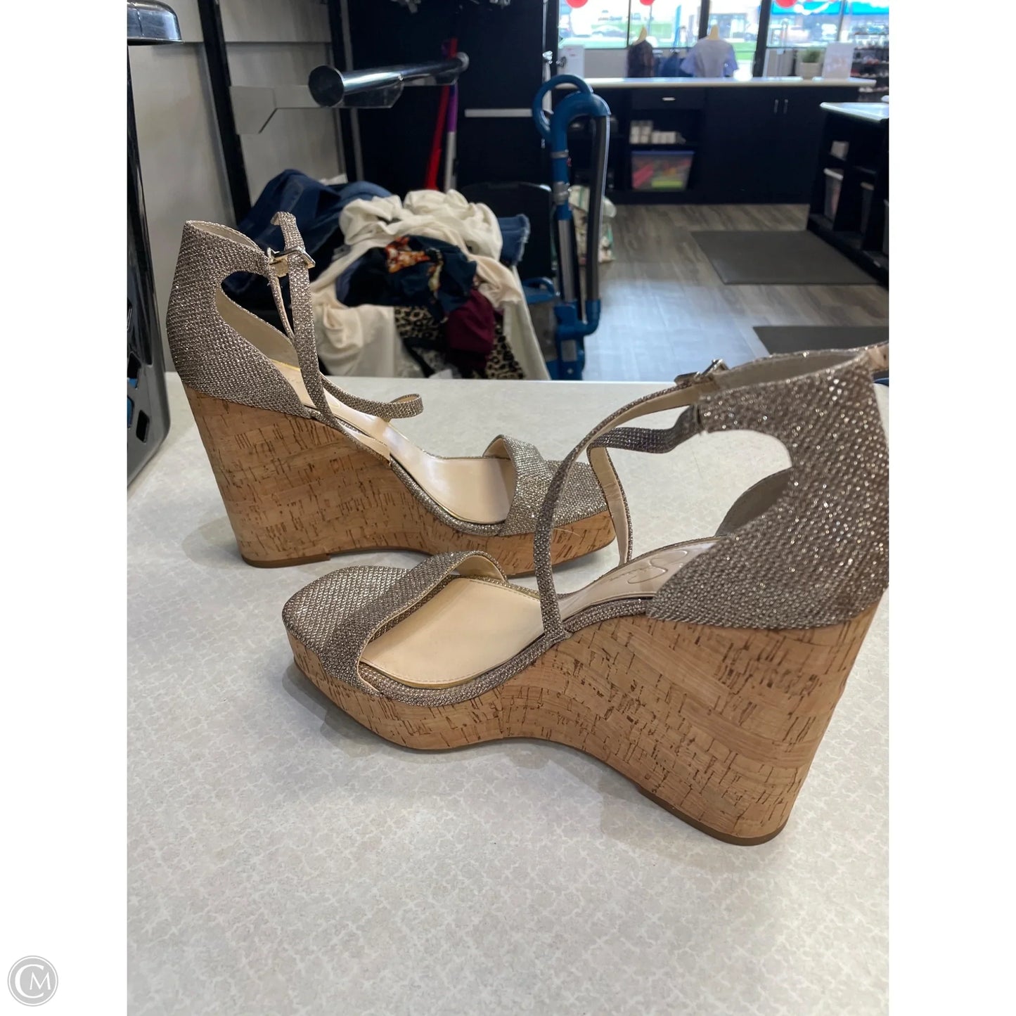 Shoes Heels Wedge By Jessica Simpson In Brown, Size: 10