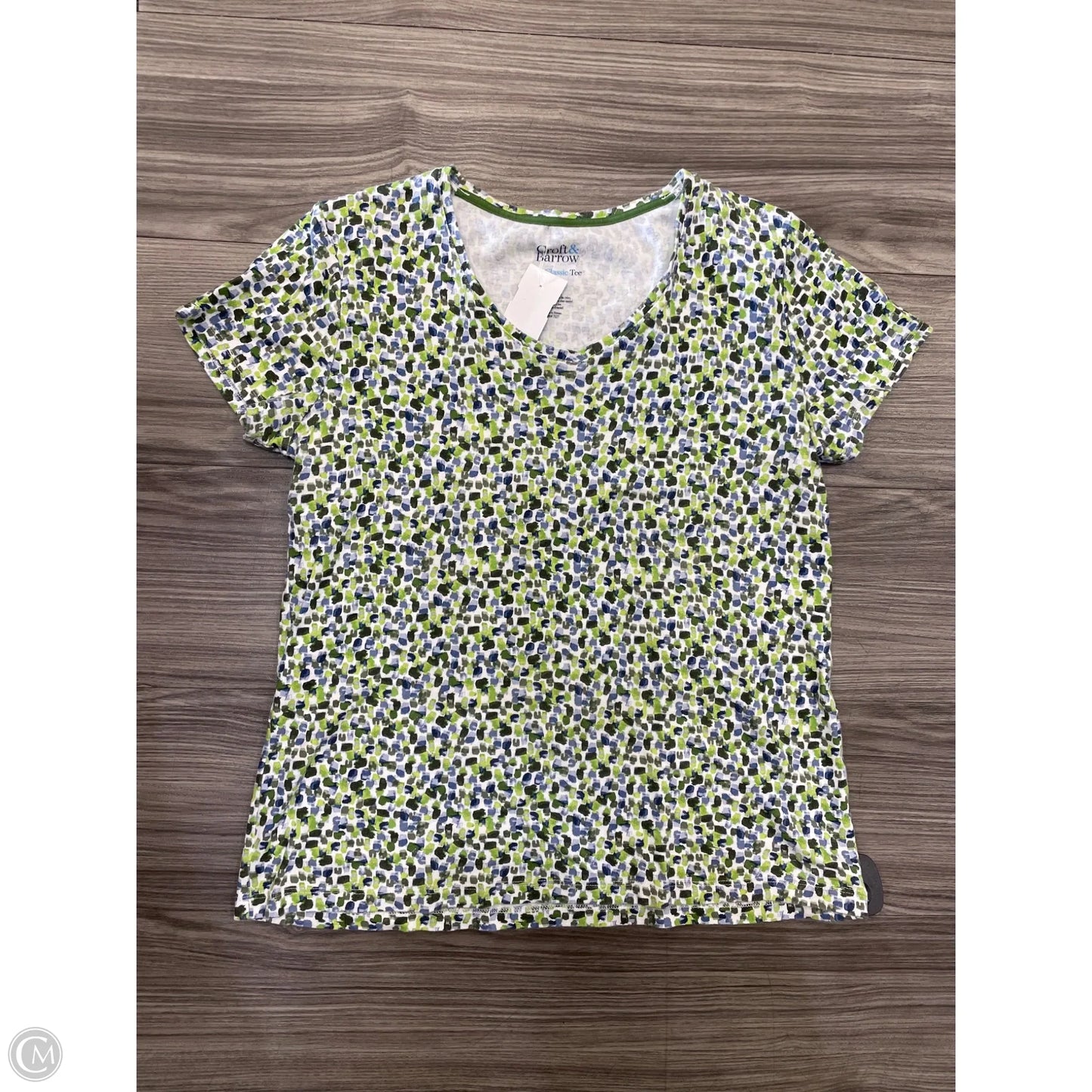 Top Short Sleeve By Croft And Barrow In Green, Size: M