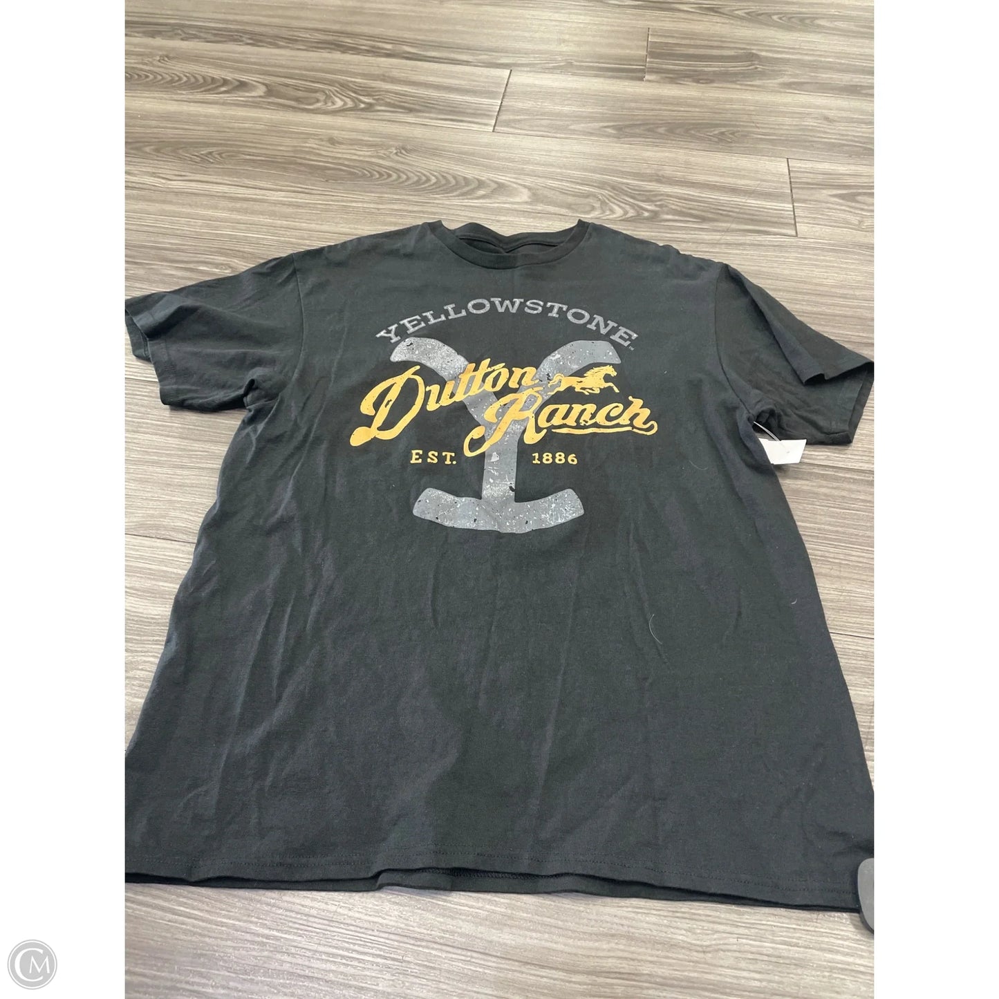 Top Short Sleeve By Clothes Mentor In Black, Size: L