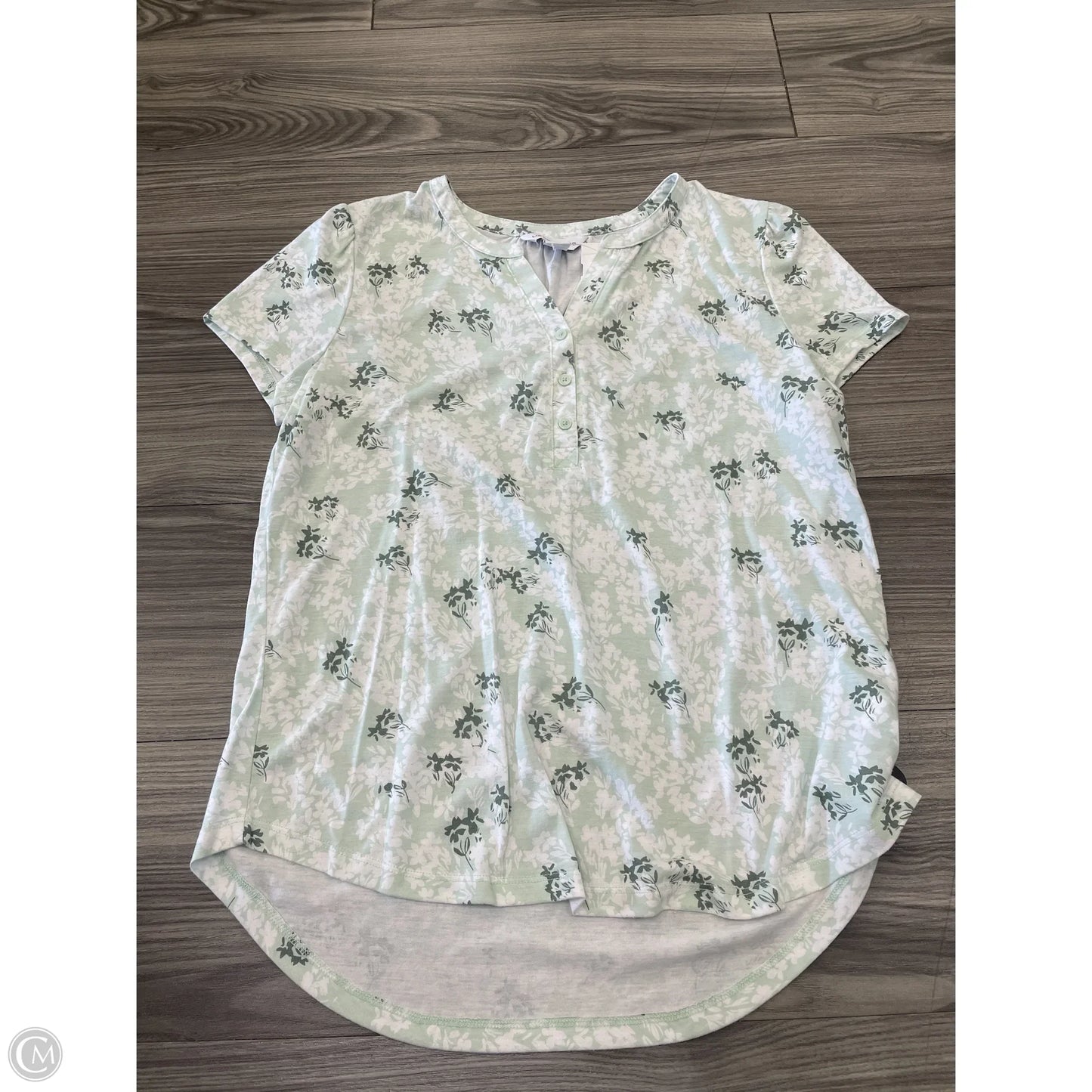 Top Short Sleeve By Liz Claiborne In Green, Size: S
