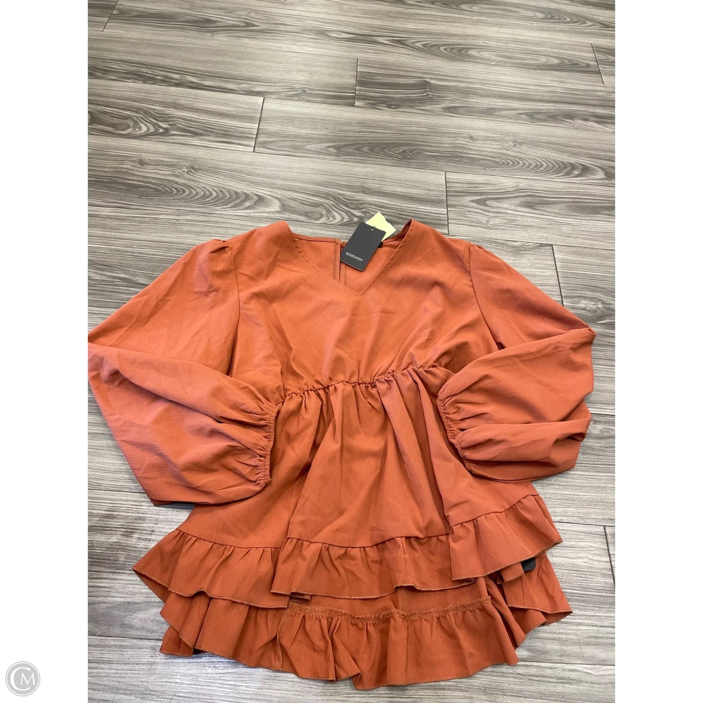 Top Long Sleeve Basic By Clothes Mentor In Orange, Size: 3x