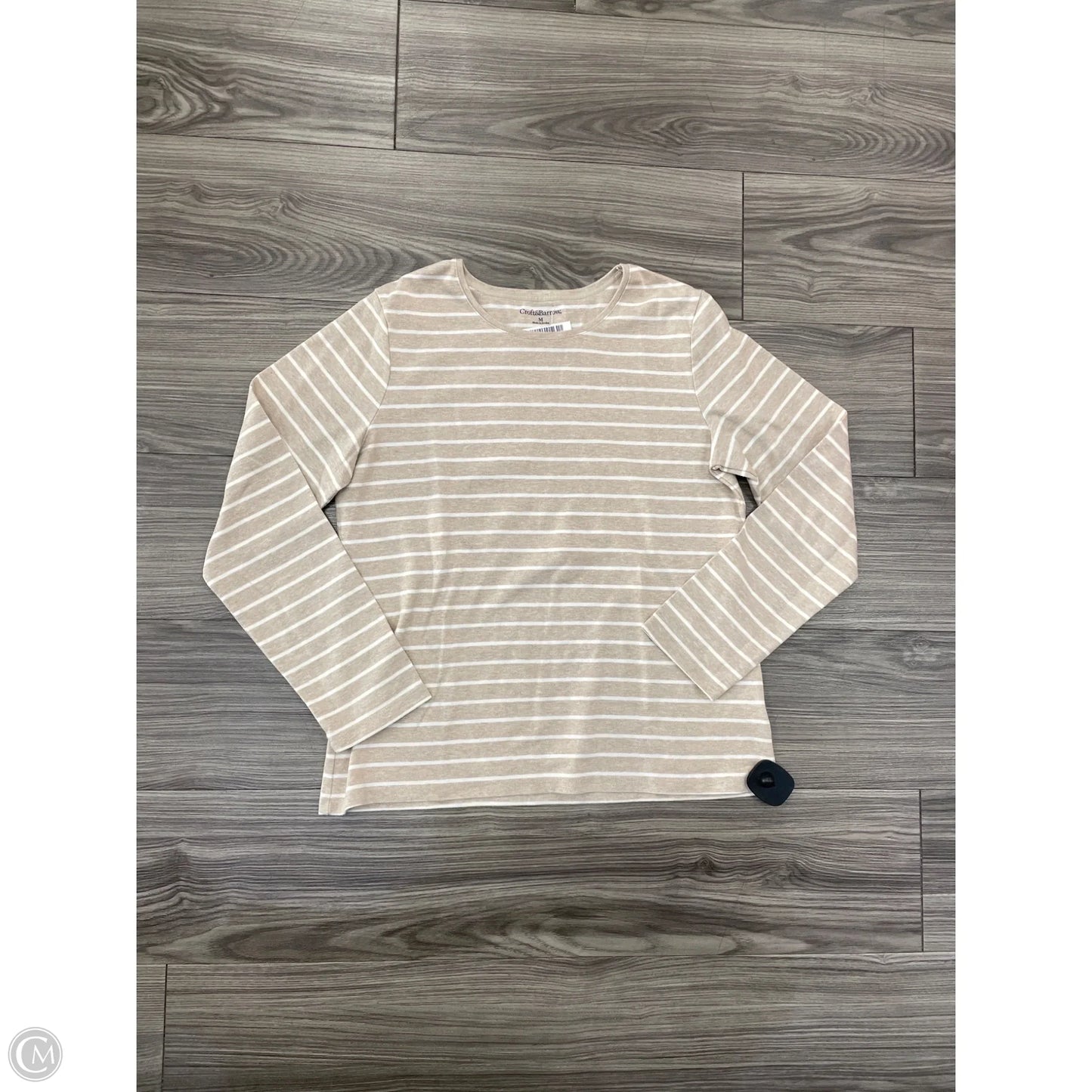 Top Long Sleeve Basic By Croft And Barrow In Tan, Size: M