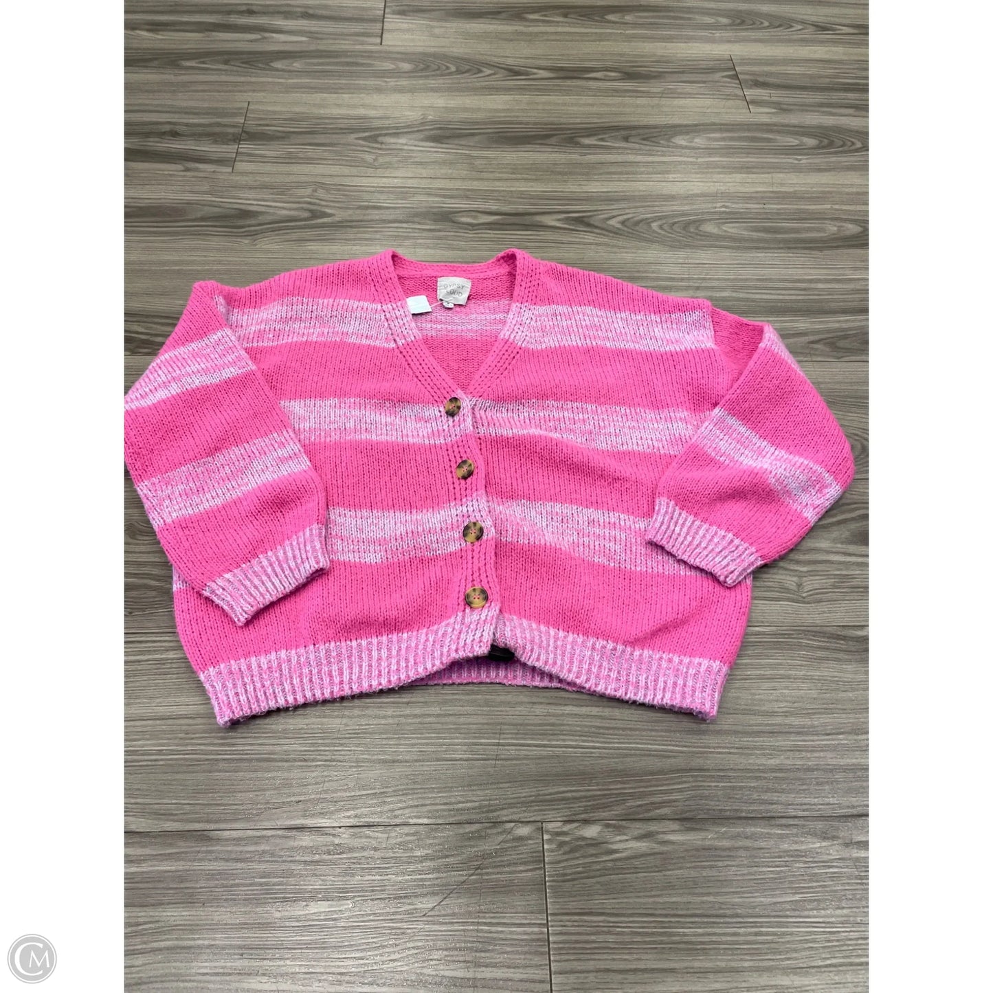 Cardigan By Clothes Mentor In Pink & Purple, Size: M