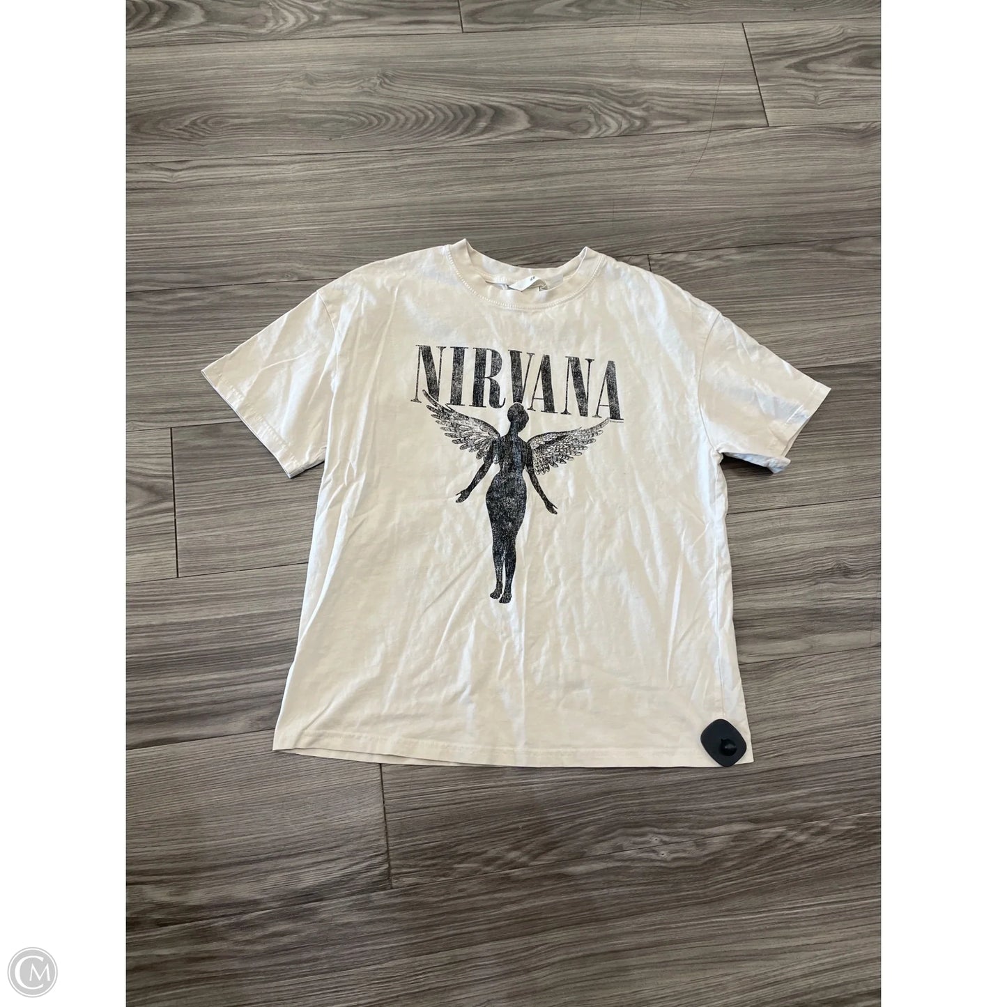 Top Short Sleeve By H&m In Cream, Size: S