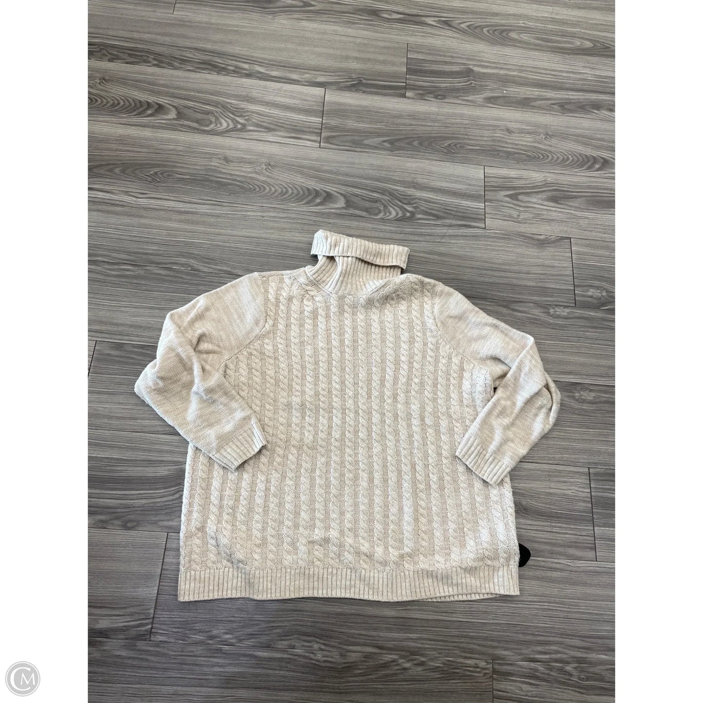 Sweater By Croft And Barrow In Tan, Size: 2x