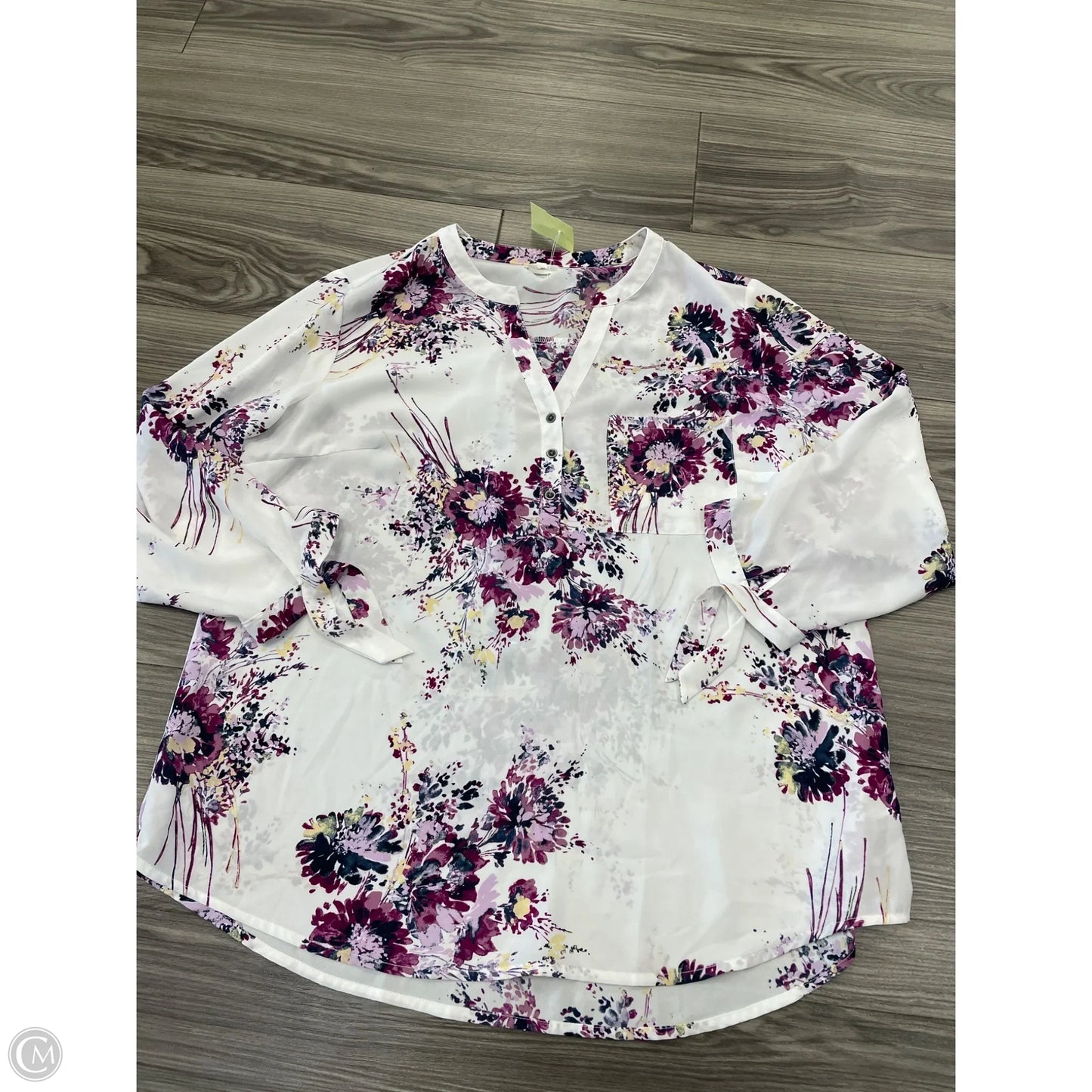 Top Long Sleeve By Maurices In Floral Print, Size: Xl