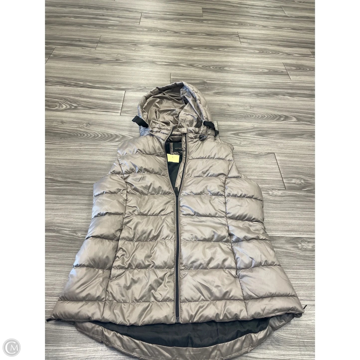 Vest Puffer & Quilted By Weatherproof In Brown, Size: L