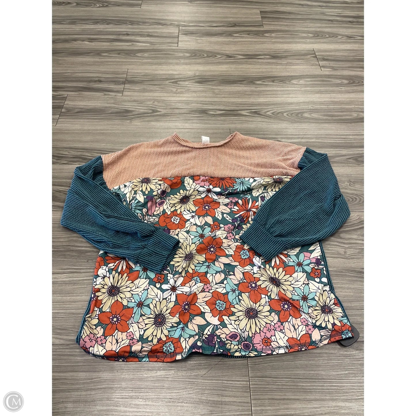 Top Long Sleeve By 7th Ray In Floral Print, Size: 2x