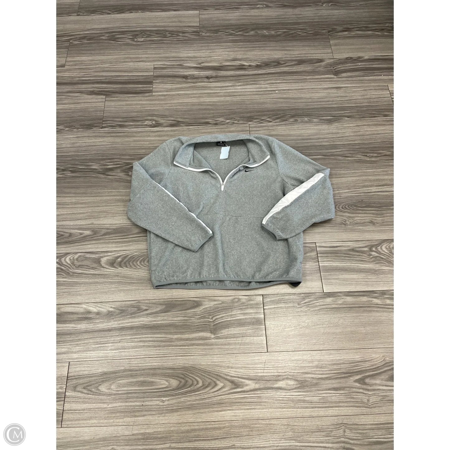 Athletic Sweatshirt Collar By Nike In Grey, Size: L