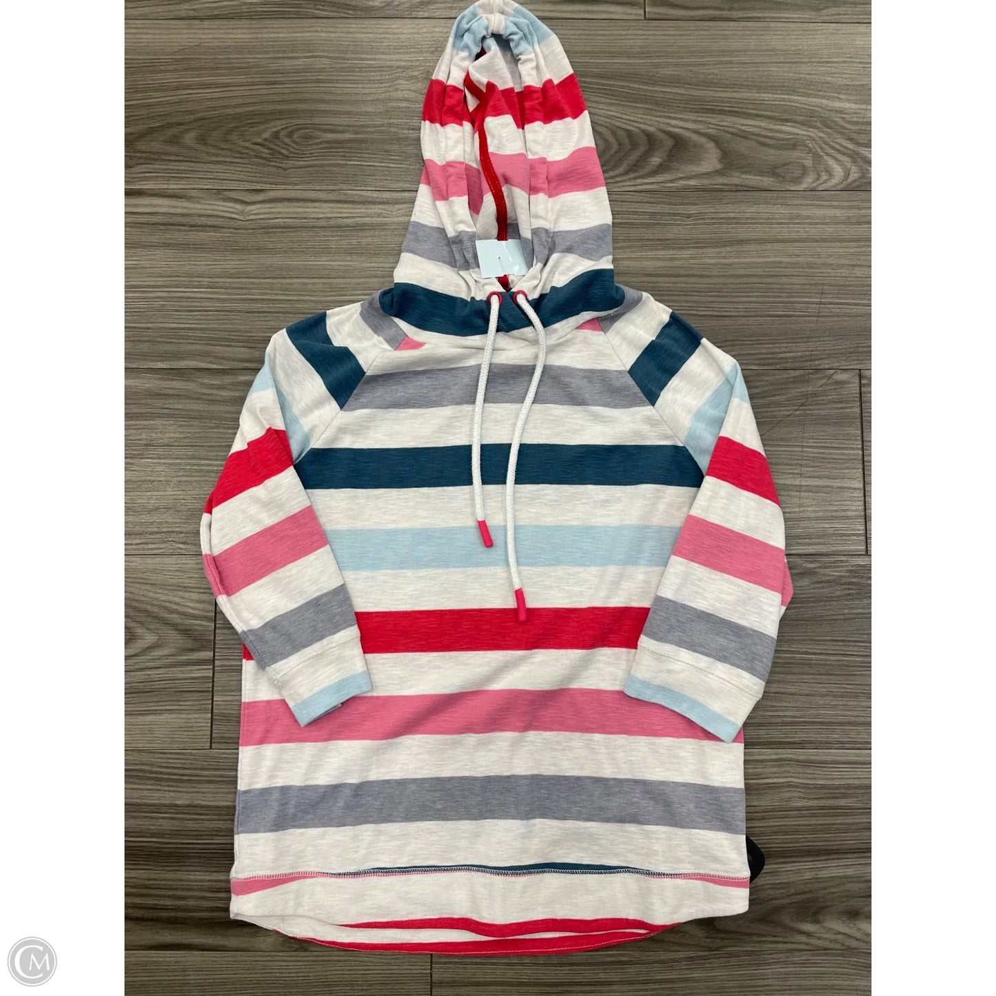 Sweatshirt Hoodie By Tribal In Striped Pattern, Size: S