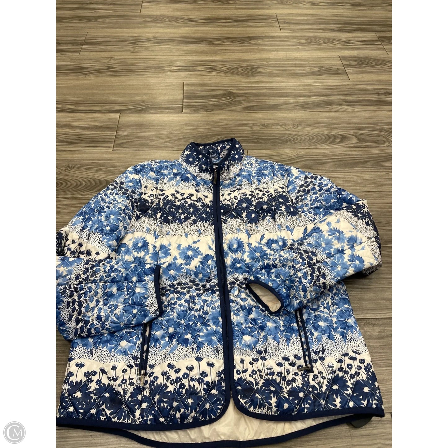 Jacket Puffer & Quilted By Lands End In Blue, Size: Xl
