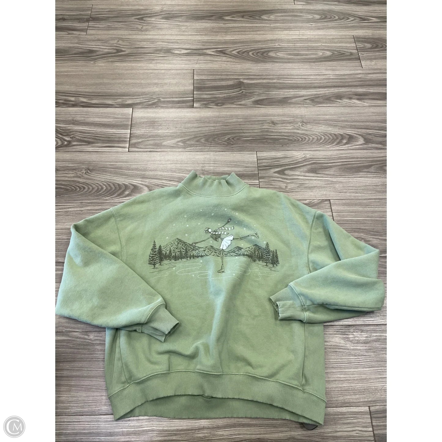 Sweatshirt Collar By American Eagle In Green, Size: S